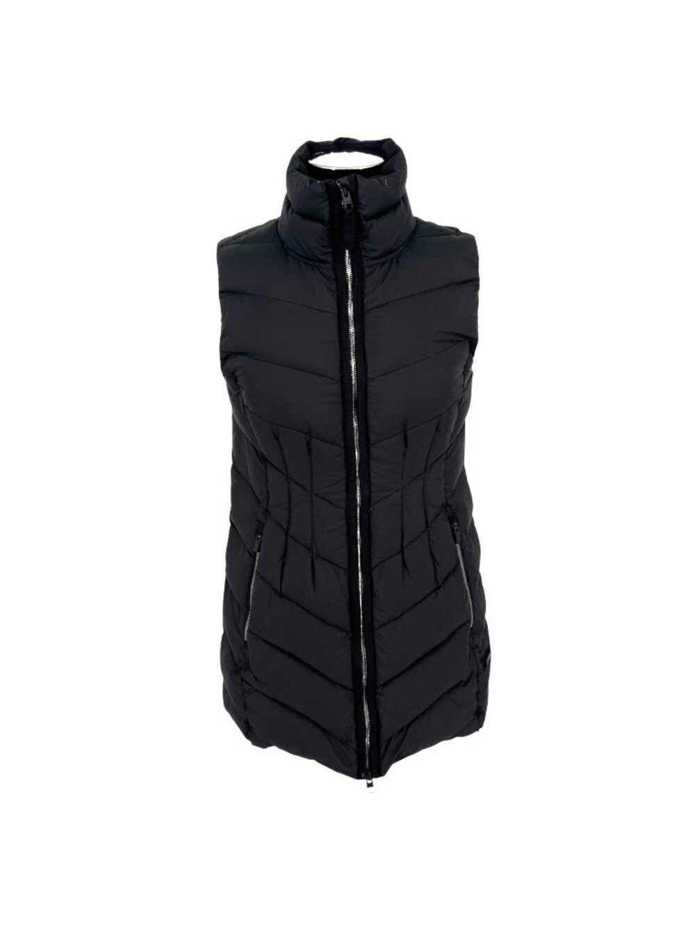 Athleta Inlet Down Puffer Vest Long Black Athleisure Urban Casual Size Small